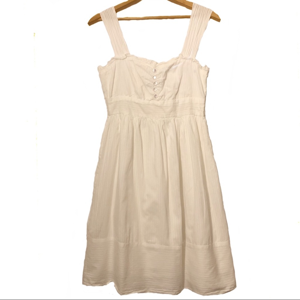 Maurices Frilly White Summer Dress Sweetheart Neck